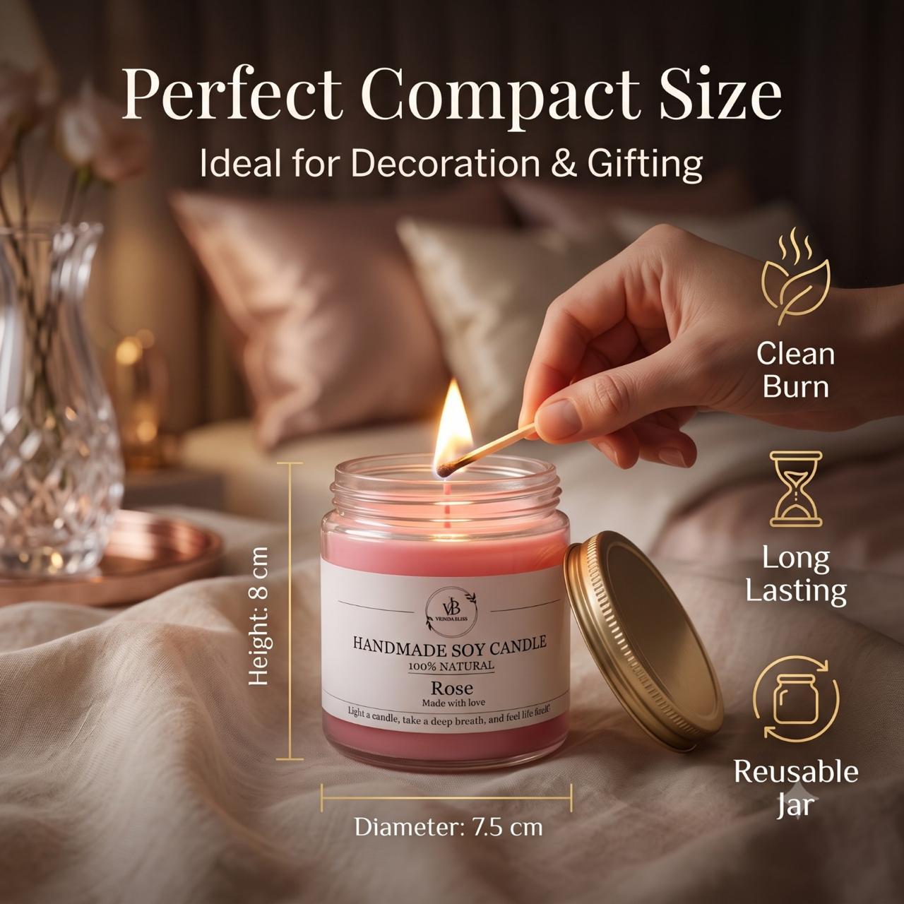 Rose Scented Jar Candle - Image 1