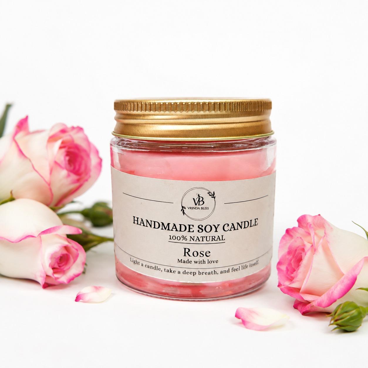 Rose Scented Jar Candle - Image 3