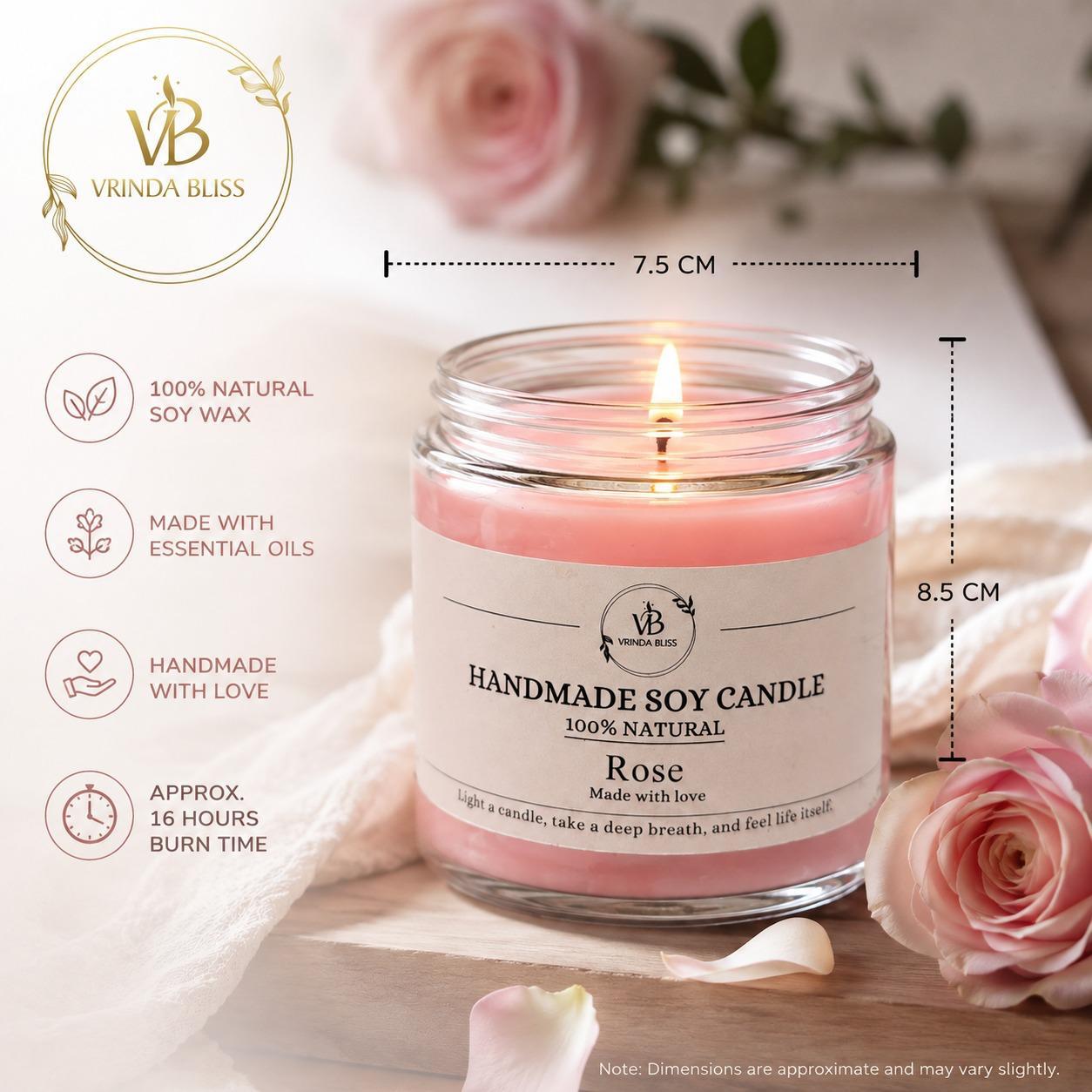 Rose Scented Jar Candle - Image 4