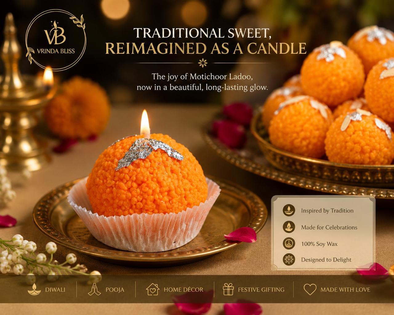 Scented Ladoo Candle - Image 1